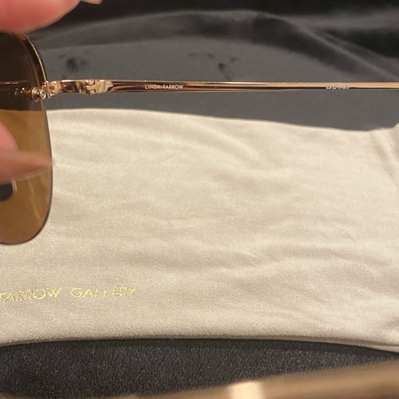 Linda Farrow Rose Gold Frameless Aviator Sunglasses main image 4